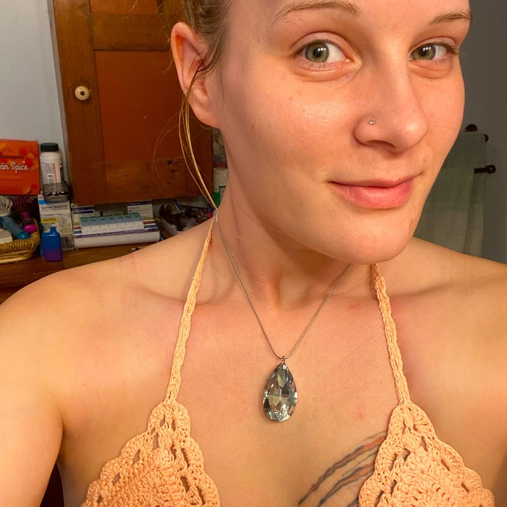 Handmade faux diamond necklace